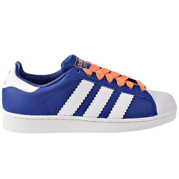 Adidas Superstar Knicks 'Collegiate Royal White Easy Orange Men Sneakers-Size: 7 - Picture 8 of 8